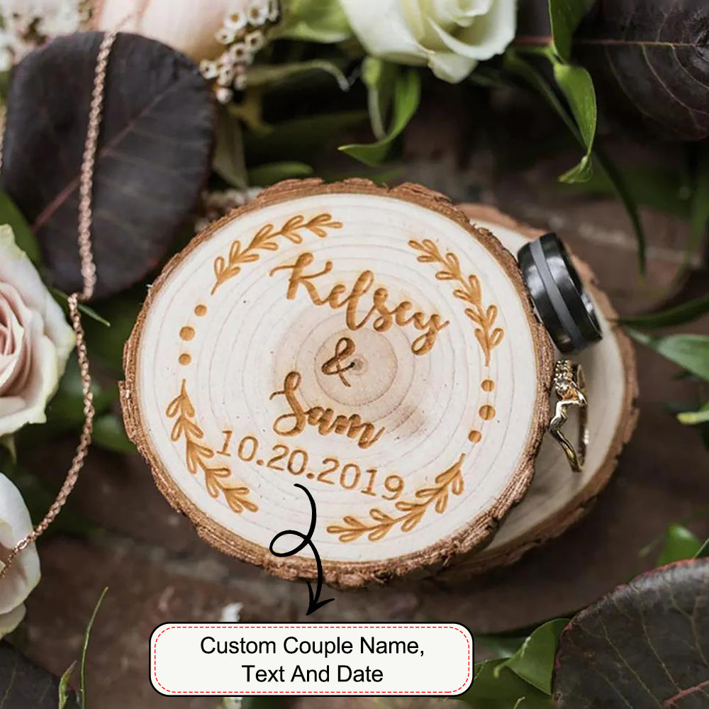 Wooden Round Ring Box