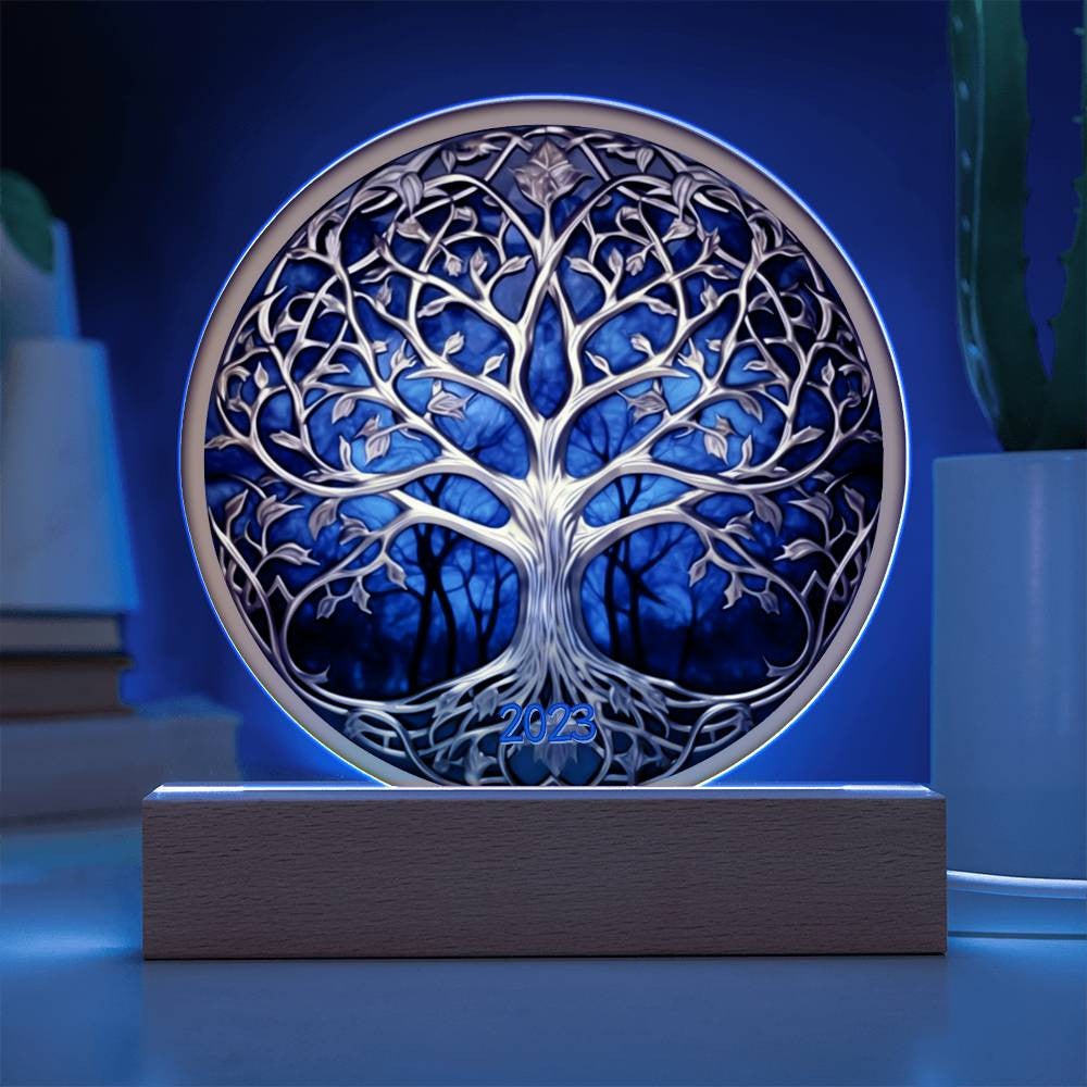 Stained Glass Style Tree of Life Plaque