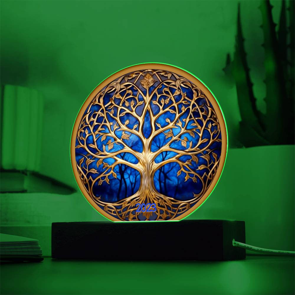 Stained Glass Style Tree of Life Plaque