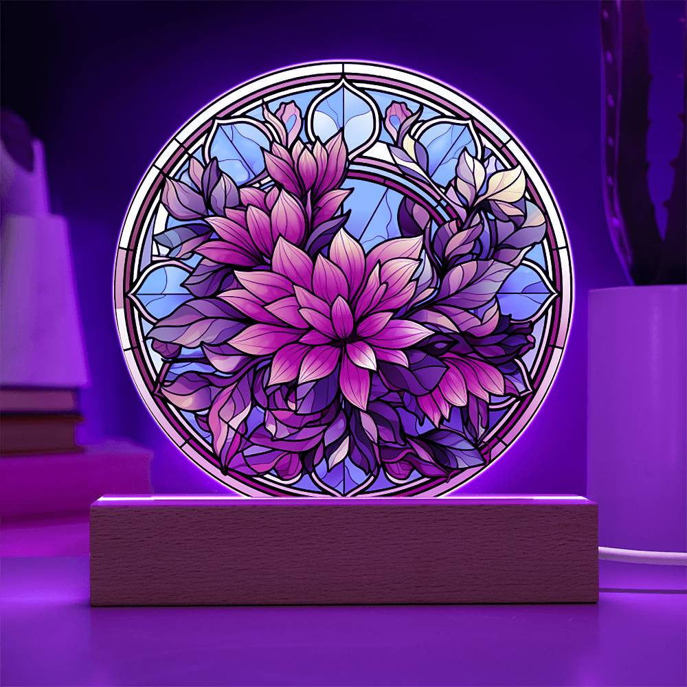 Stained Glass Flower Acrylic Plaque