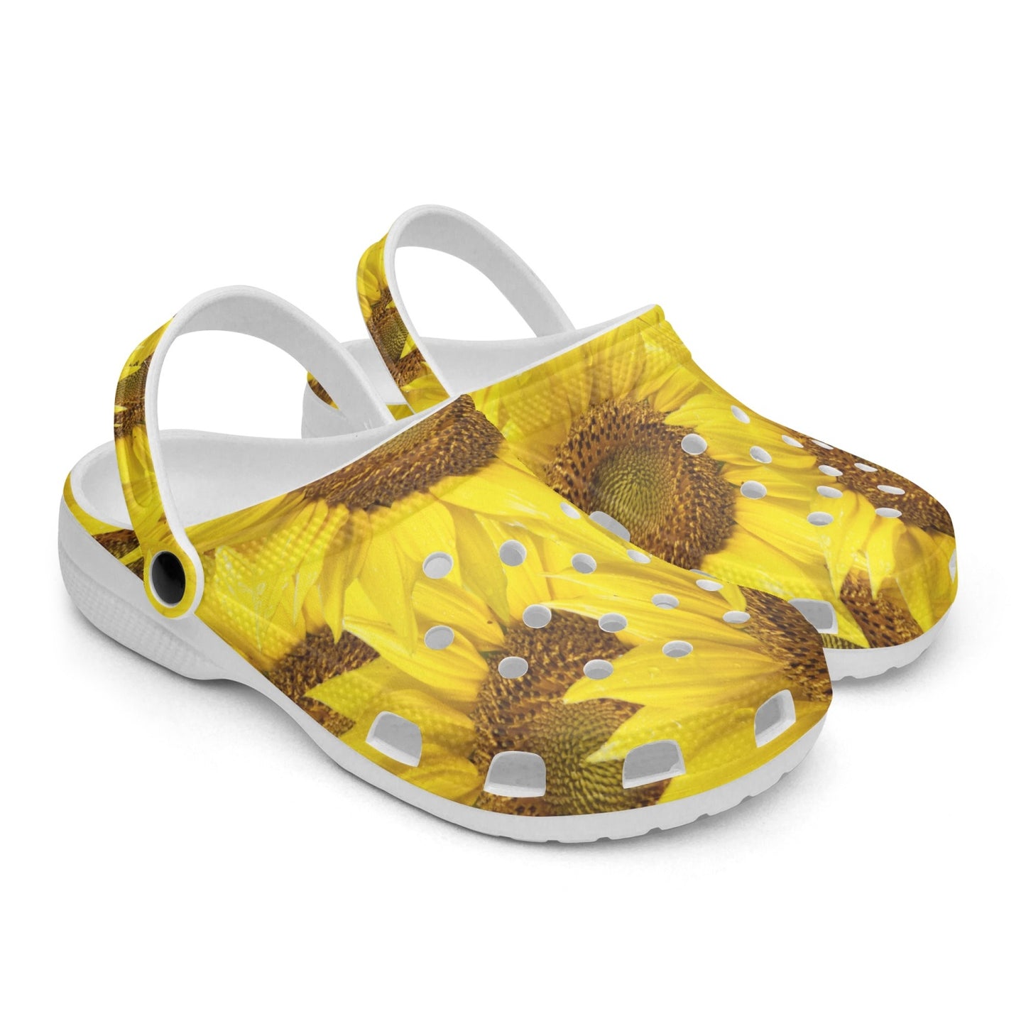 Adult All Over Printed Sunflower Clogs