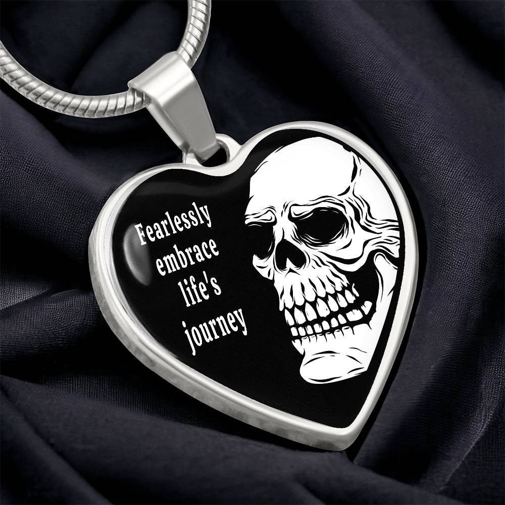 Personalized Skull Heart Pendant Necklace