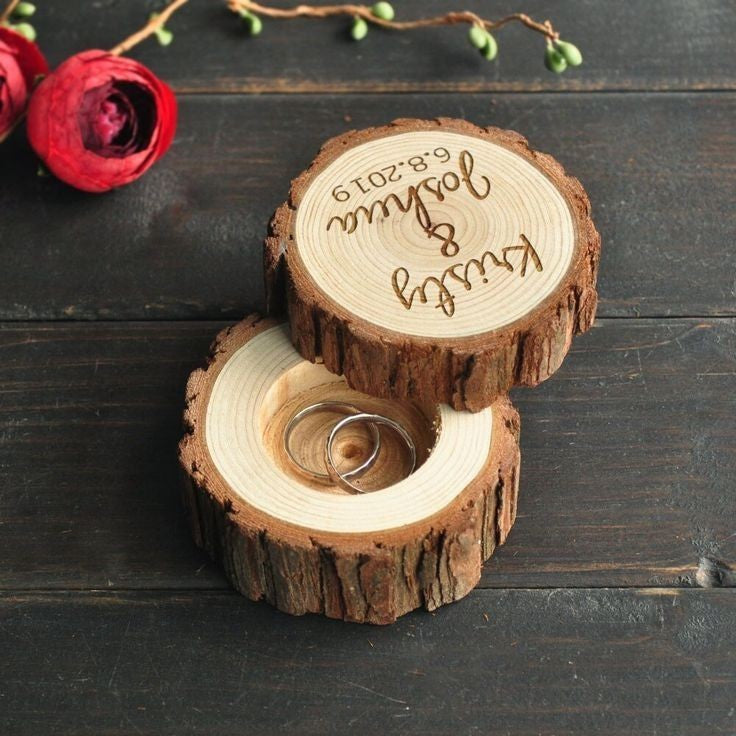 Wooden Round Ring Box