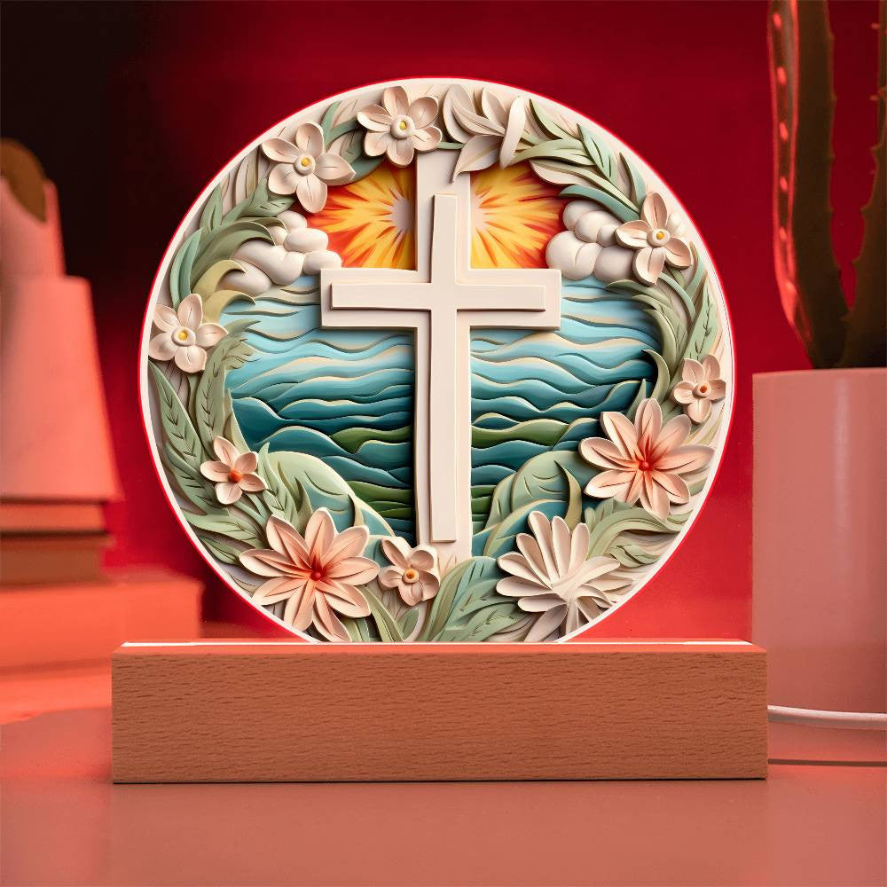 3D Look Traditional Catholic Cross Acrylic Plaque