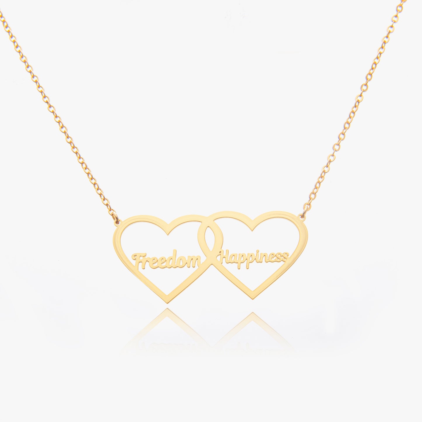 Two Hearts Name Necklace
