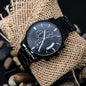To My Son | Never Forget | Engraved Design Black Chronograph Watch