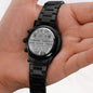 To My Son | Never Forget | Engraved Design Black Chronograph Watch