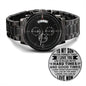 To My Son | Never Forget | Engraved Design Black Chronograph Watch