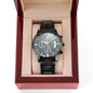 To My Son | Never Forget | Engraved Design Black Chronograph Watch
