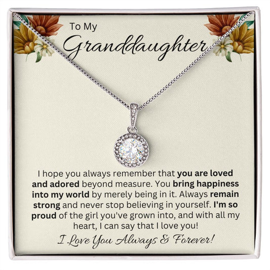 To My Granddaughter | Loved and Adored | Love Knot Necklace