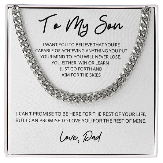 To My Son | White-You're Capable Dad | Cuban Link Chain