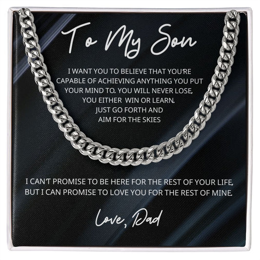 To My Son | Marble-You're Capable Dad | Cuban Link Chain