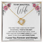 To My Beautiful Wife | Pink Poppy-That's The One | Love Knot Necklace