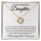 To My Beautiful Daughter | I Love You | Love Knot Necklace