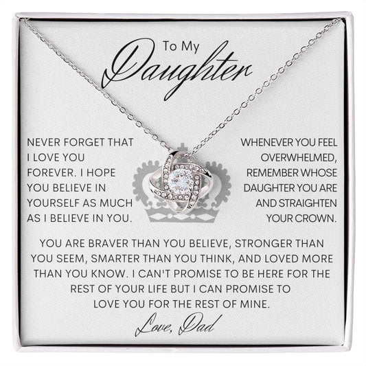 To My Daughter | Never Forget Dad | Love Knot Necklace