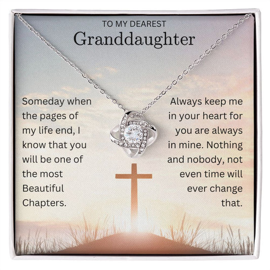 To My Dearest Granddaughter | Someday | Love Knot Necklace