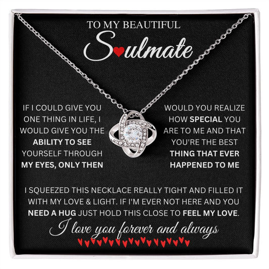 To My Beautiful Soulmate | The Best-Hearts |  Love Knot Necklace