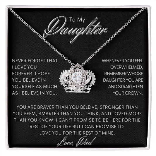 To My Daughter | Never Forget | Love Knot Necklace