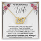 To My Beautiful Wife | Pink Poppy-That's The One | Interlocking Hearts Necklace
