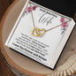 To My Beautiful Wife | Pink Poppy-That's The One | Interlocking Hearts Necklace