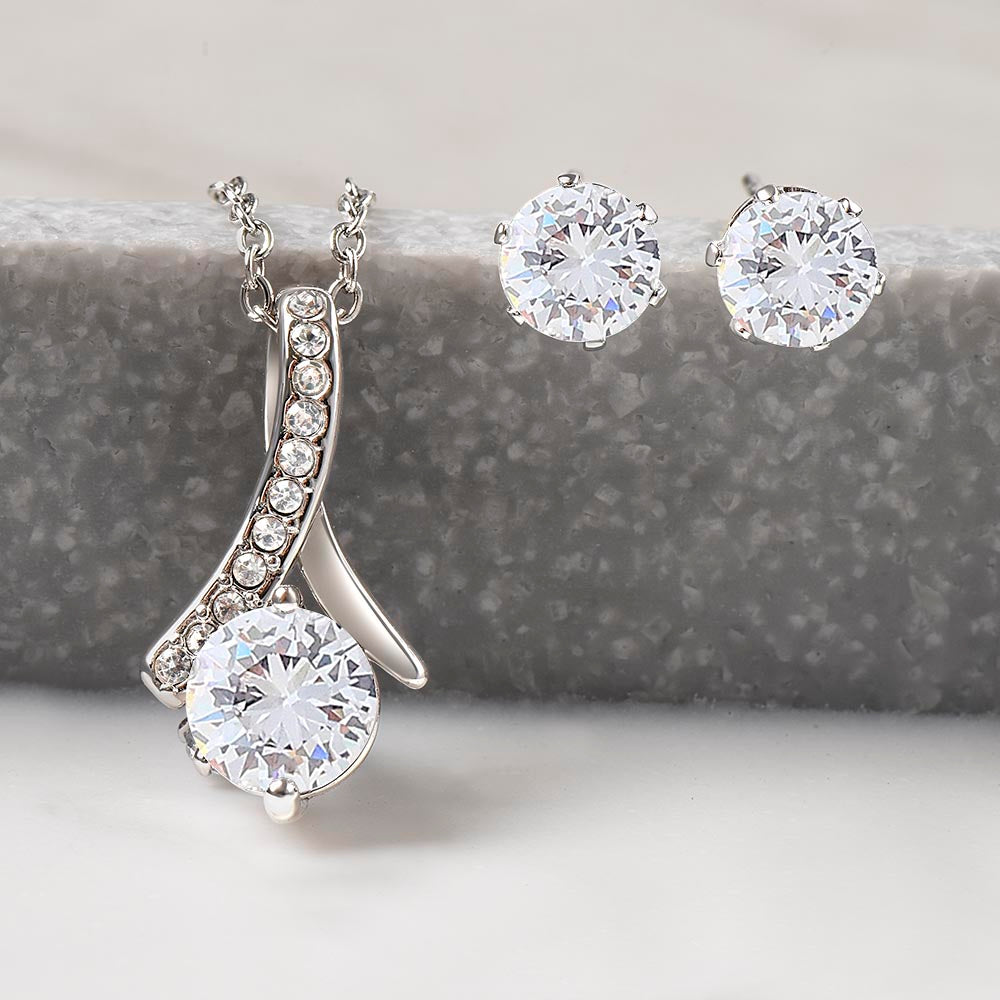 To My Wife | Loved You Then | Alluring Beauty Necklace and Cubic Zirconia Earring Set