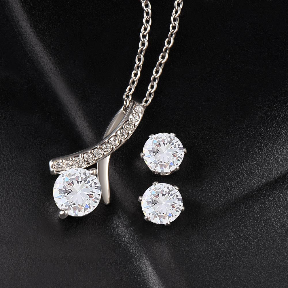 To My Wife | Loved You Then | Alluring Beauty Necklace and Cubic Zirconia Earring Set