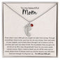 To My Beautiful Mom | When I Was Little | Custom Baby Feet Necklace with Birthstone