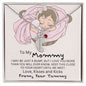 To My Mommy | Just a Bump | Custom Baby Feet Necklace with Birthstone