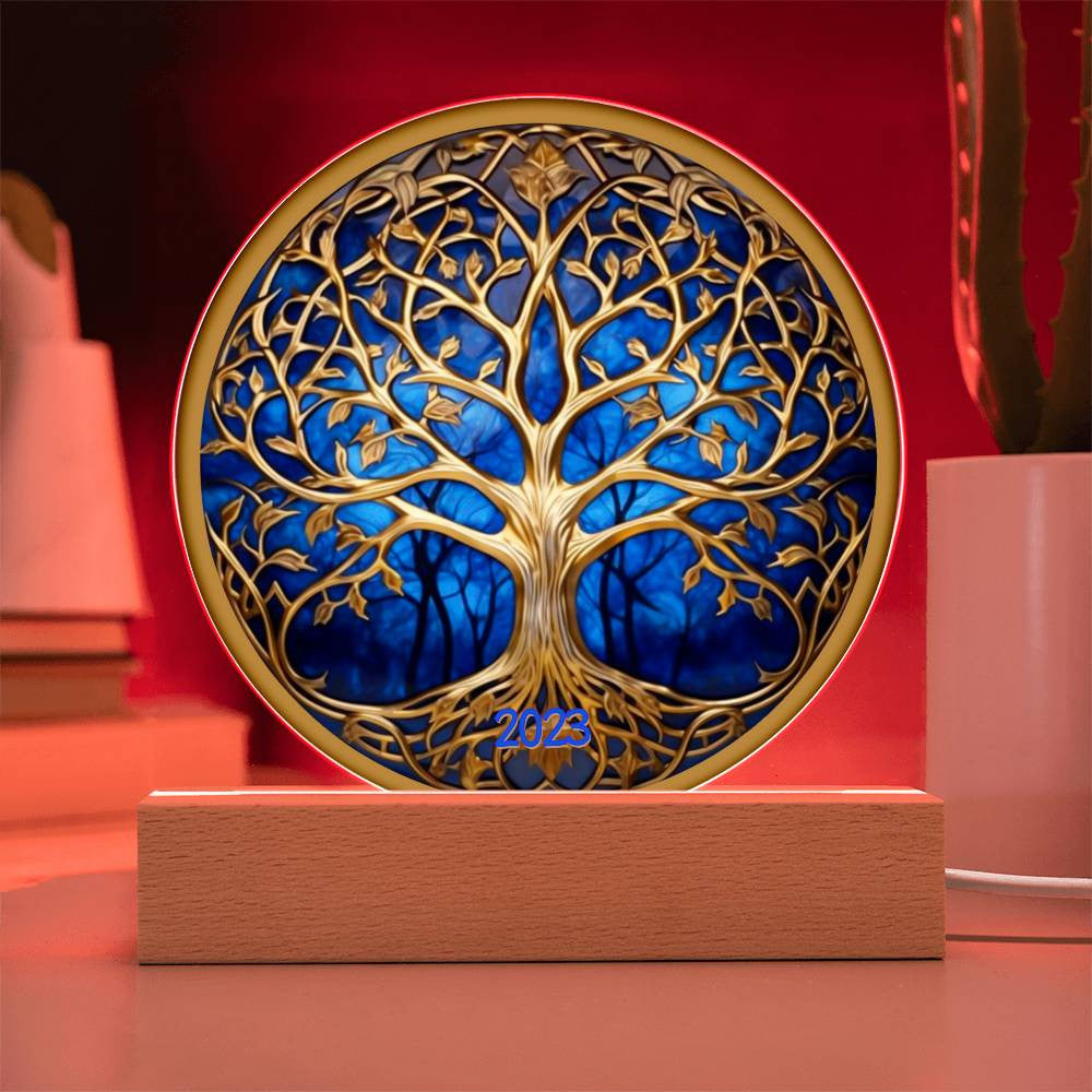 Stained Glass Style Tree of Life Plaque