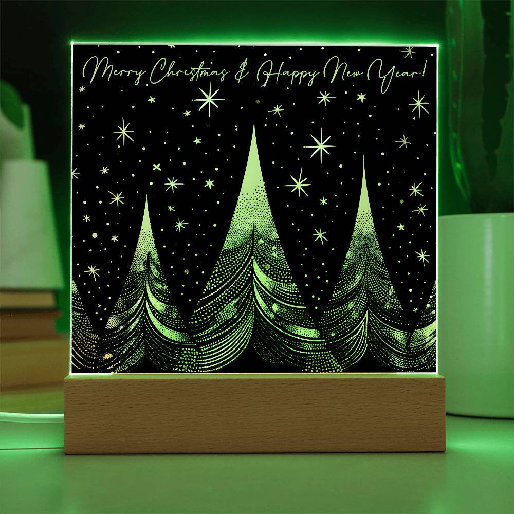 Black and Gold Christmas Trees Plaques