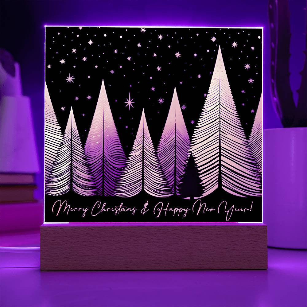 Black and Gold Christmas Trees Plaques
