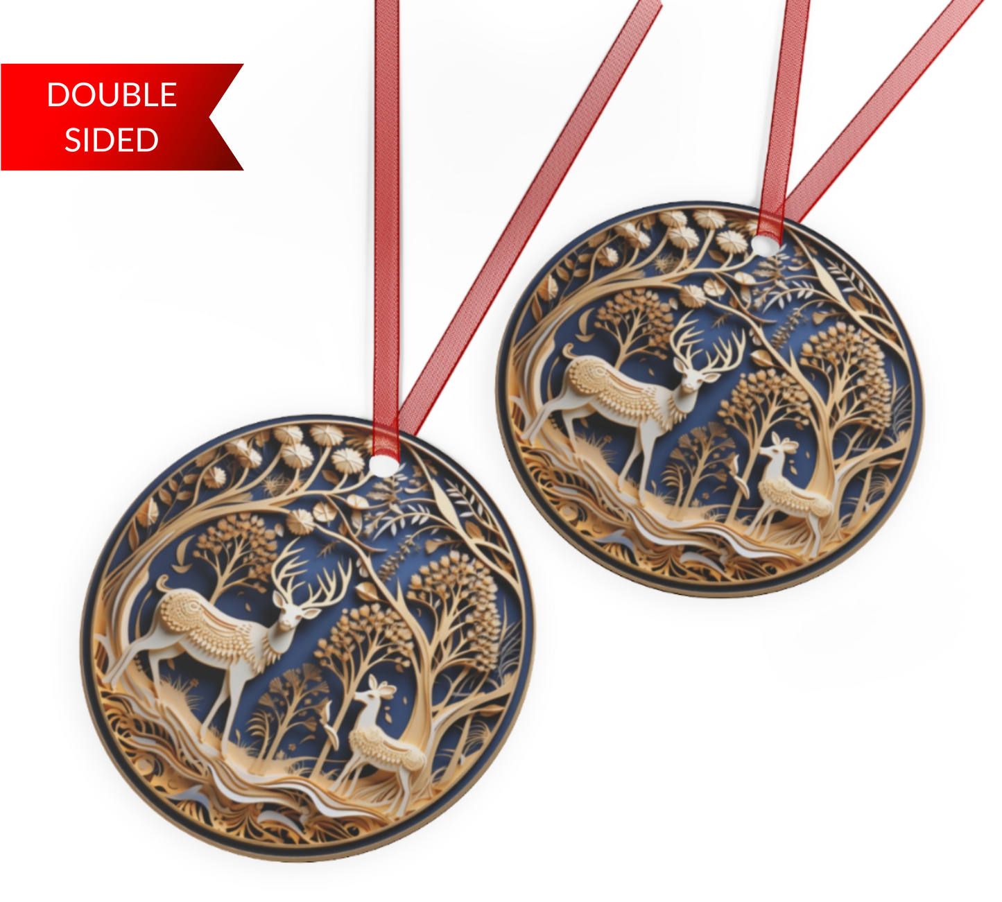 3D Reindeer LED Plaque or Double Sided Ornament