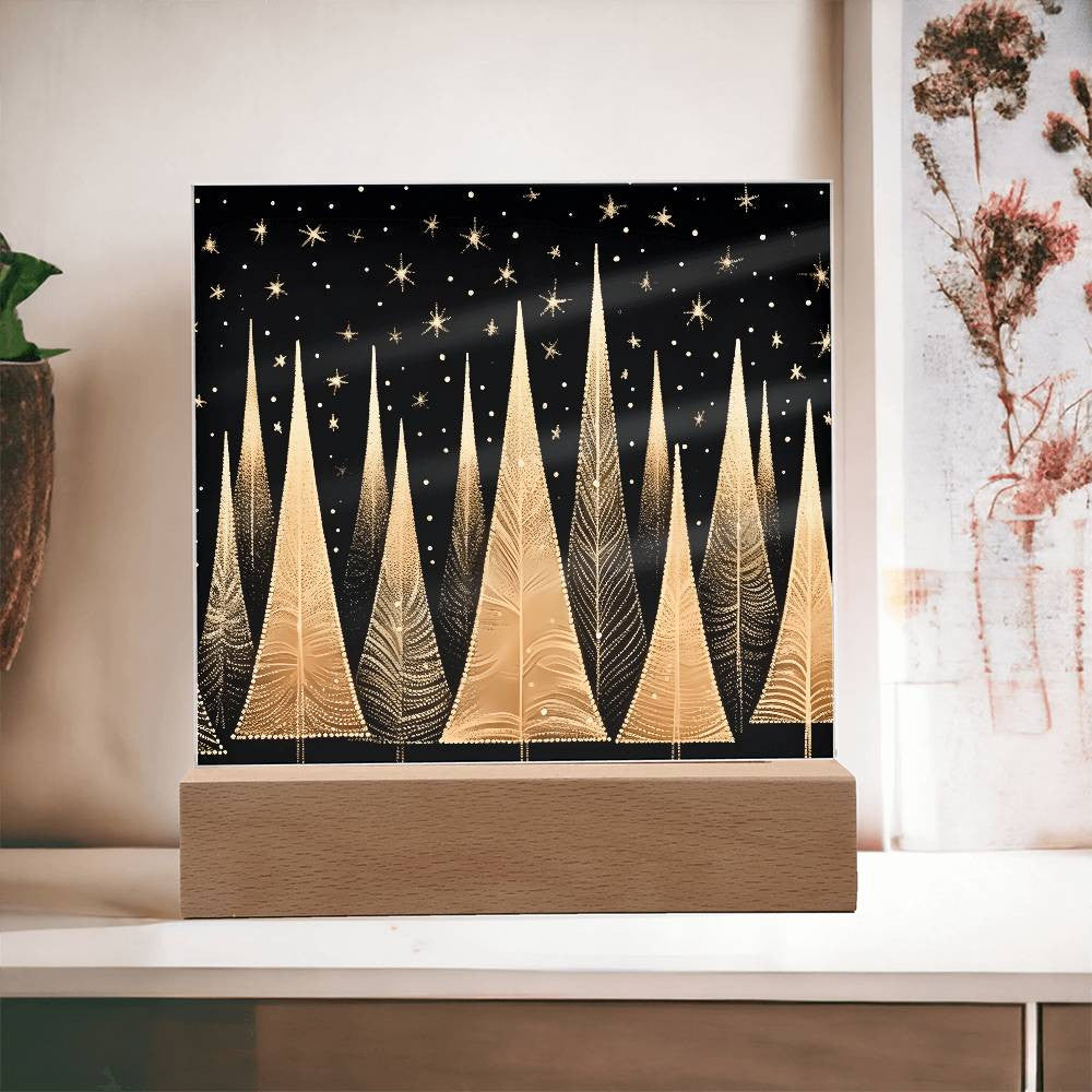 Black and Gold Trees Plaque