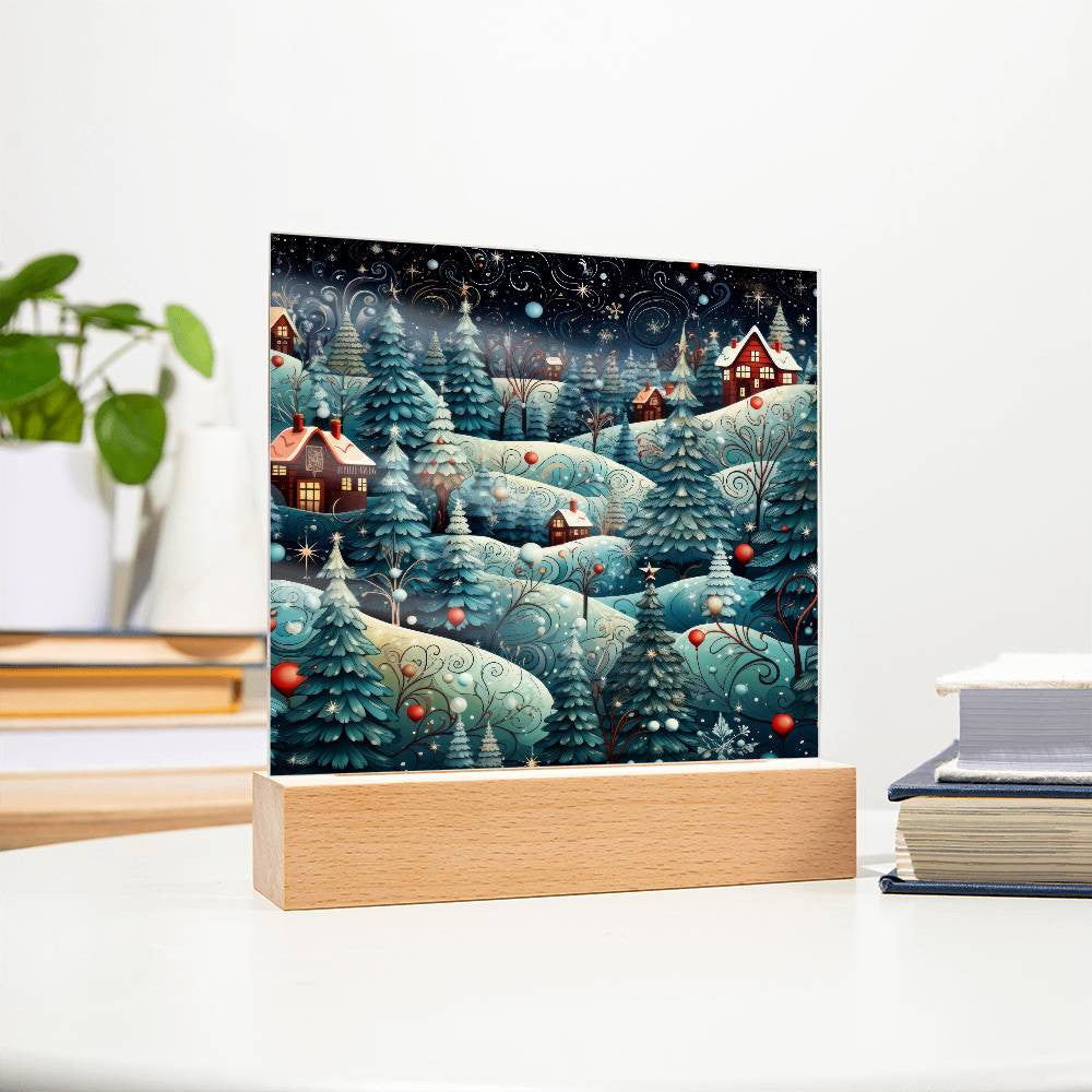 Christmas Town LED Plaque