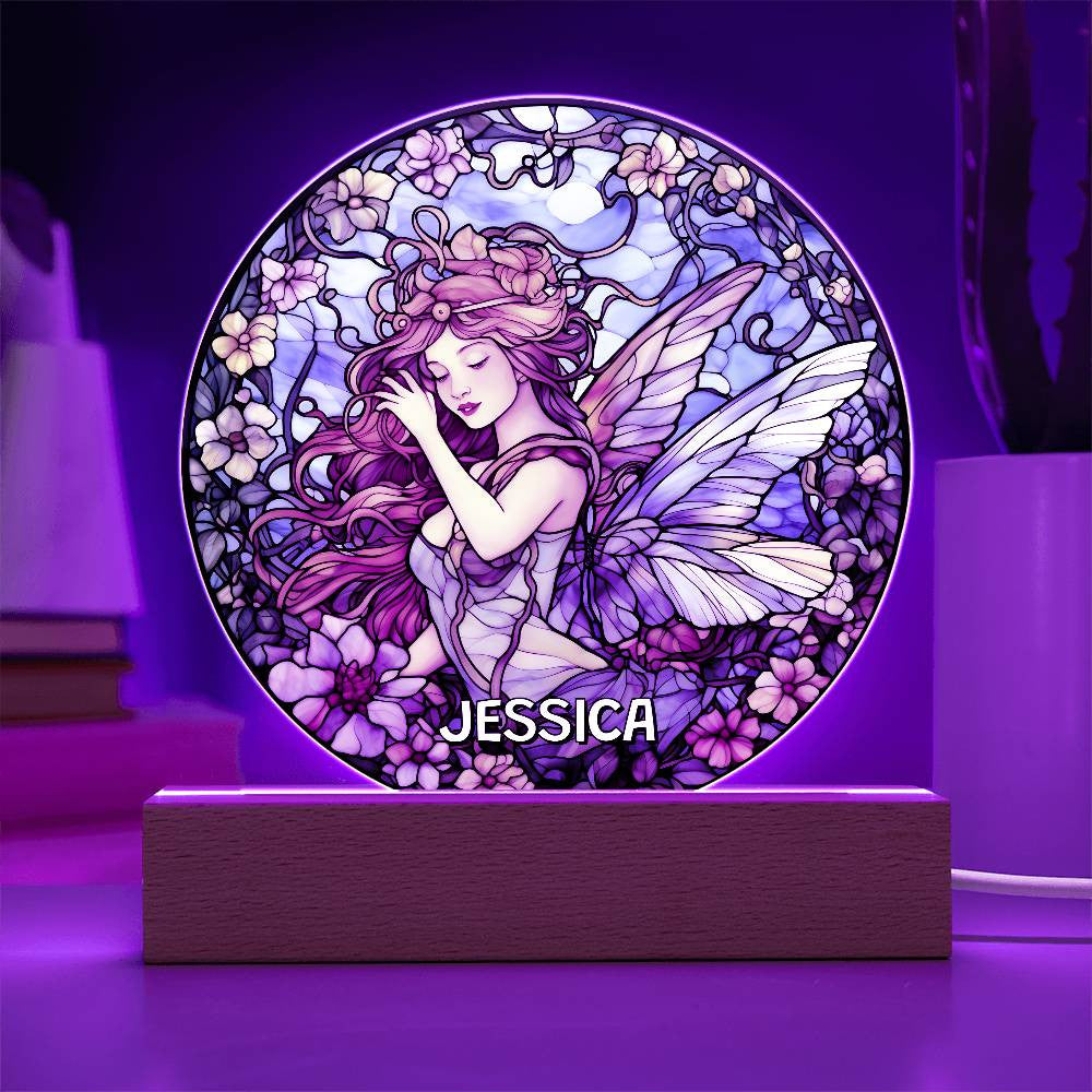Fairy Stained Glass Style Custom Night Light