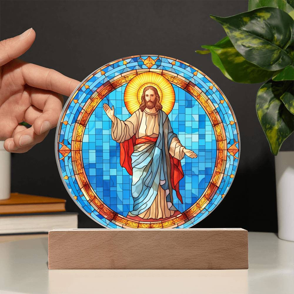 Christian Stained Glass Style Plaques