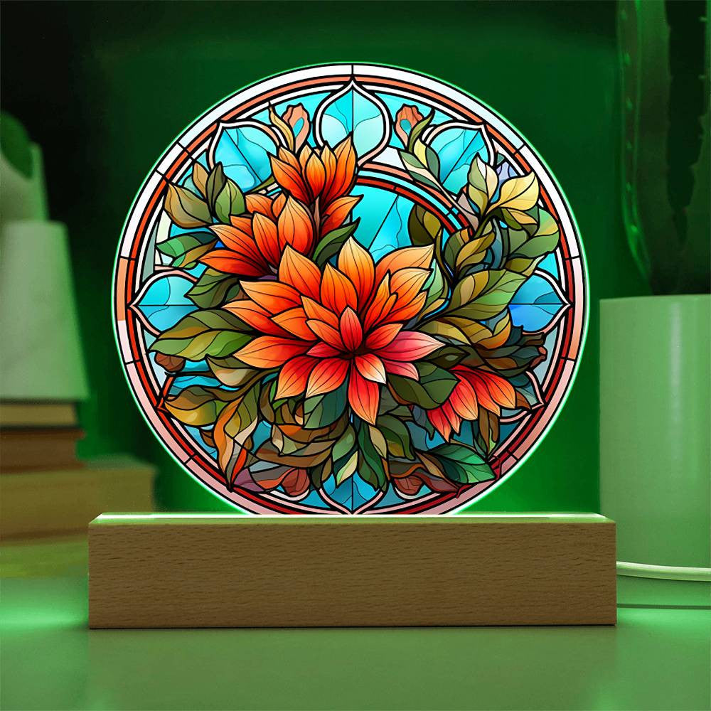 Stained Glass Flower Acrylic Plaque