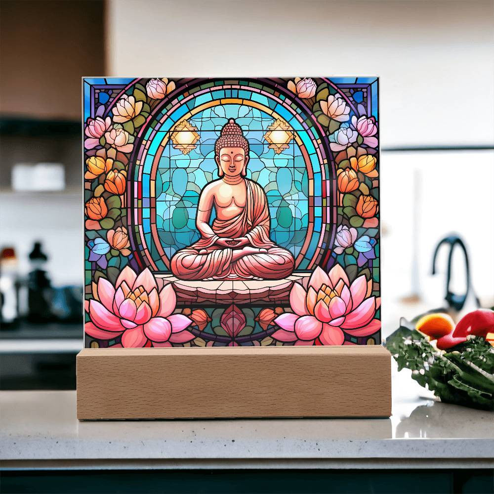 Buddha Stained Glass Style Plaque