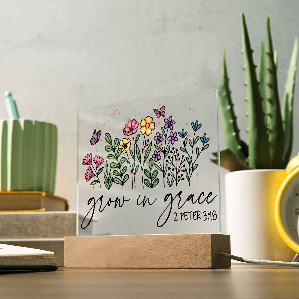 Floral Bible Verse Acrylic Plaque