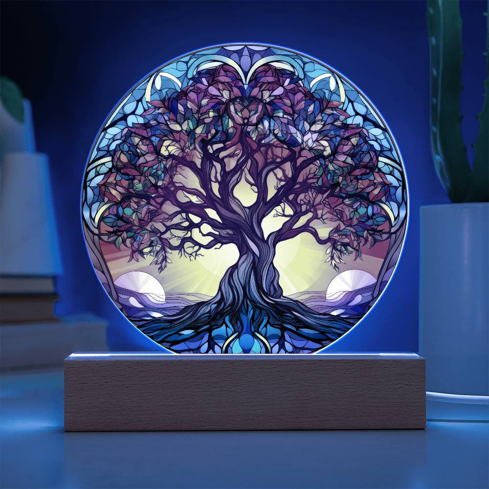 Stained Glass Style Tree of Life Plaque