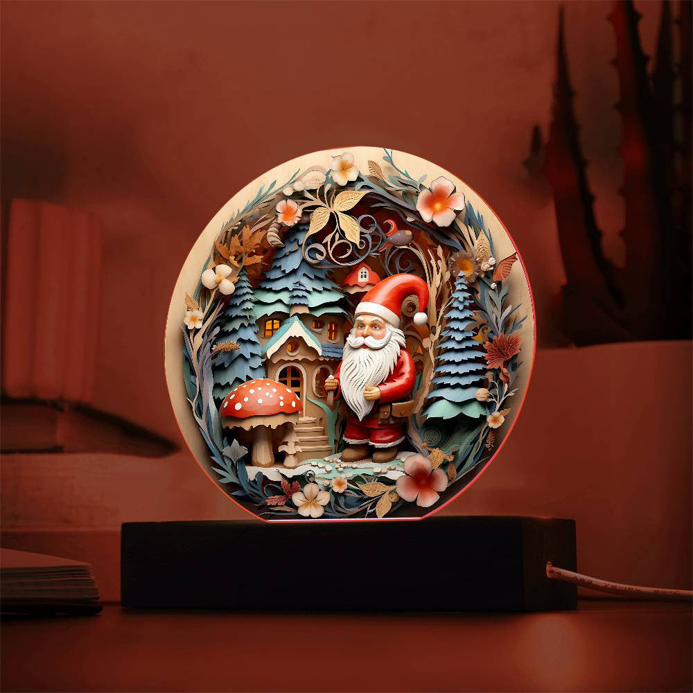 3D Santa Gnome Plaque and Ornament