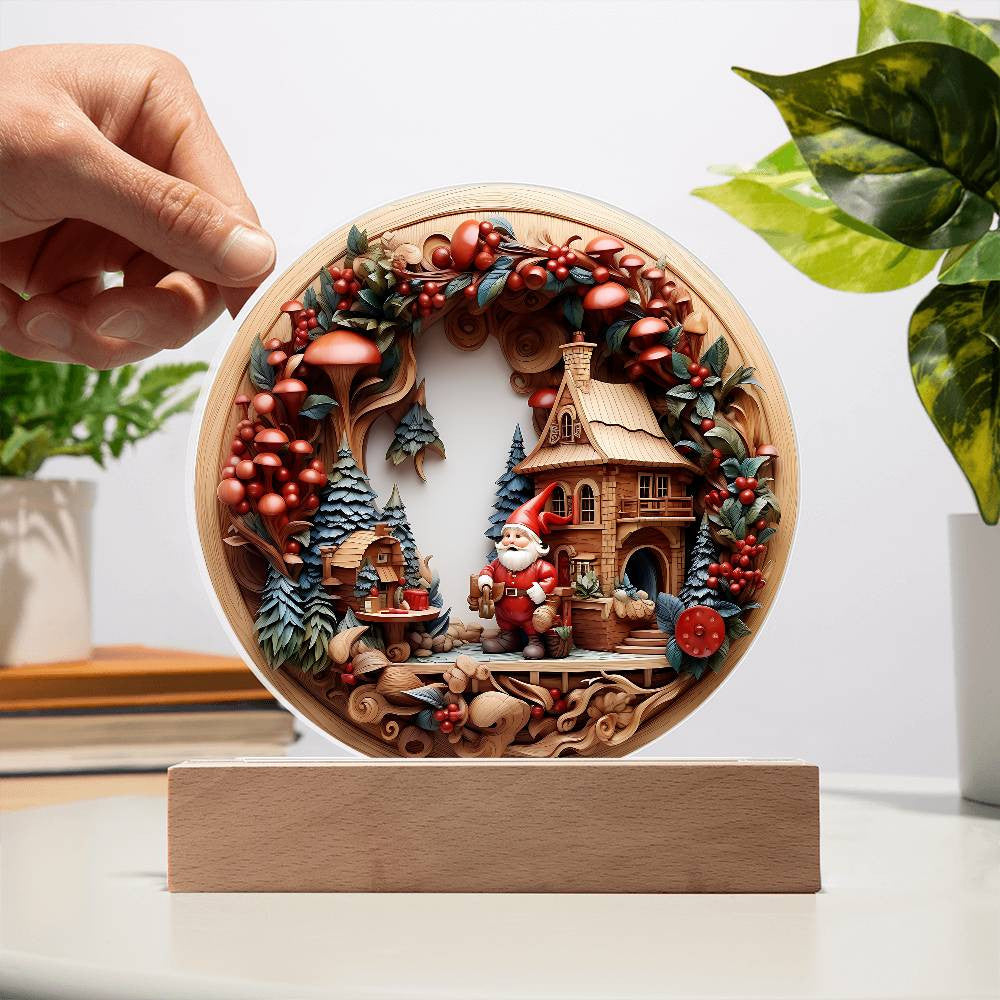 Christmas Gnome Plaque and Ornament