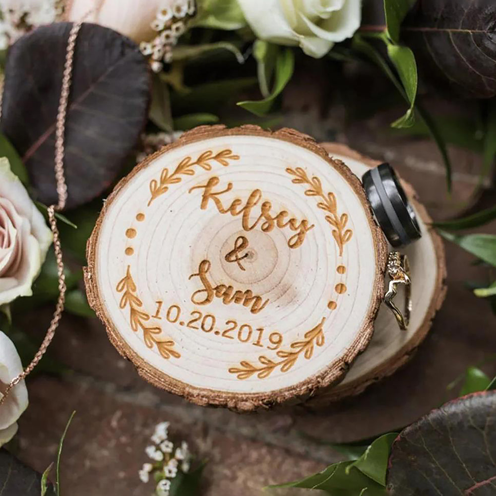 Wooden Round Ring Box