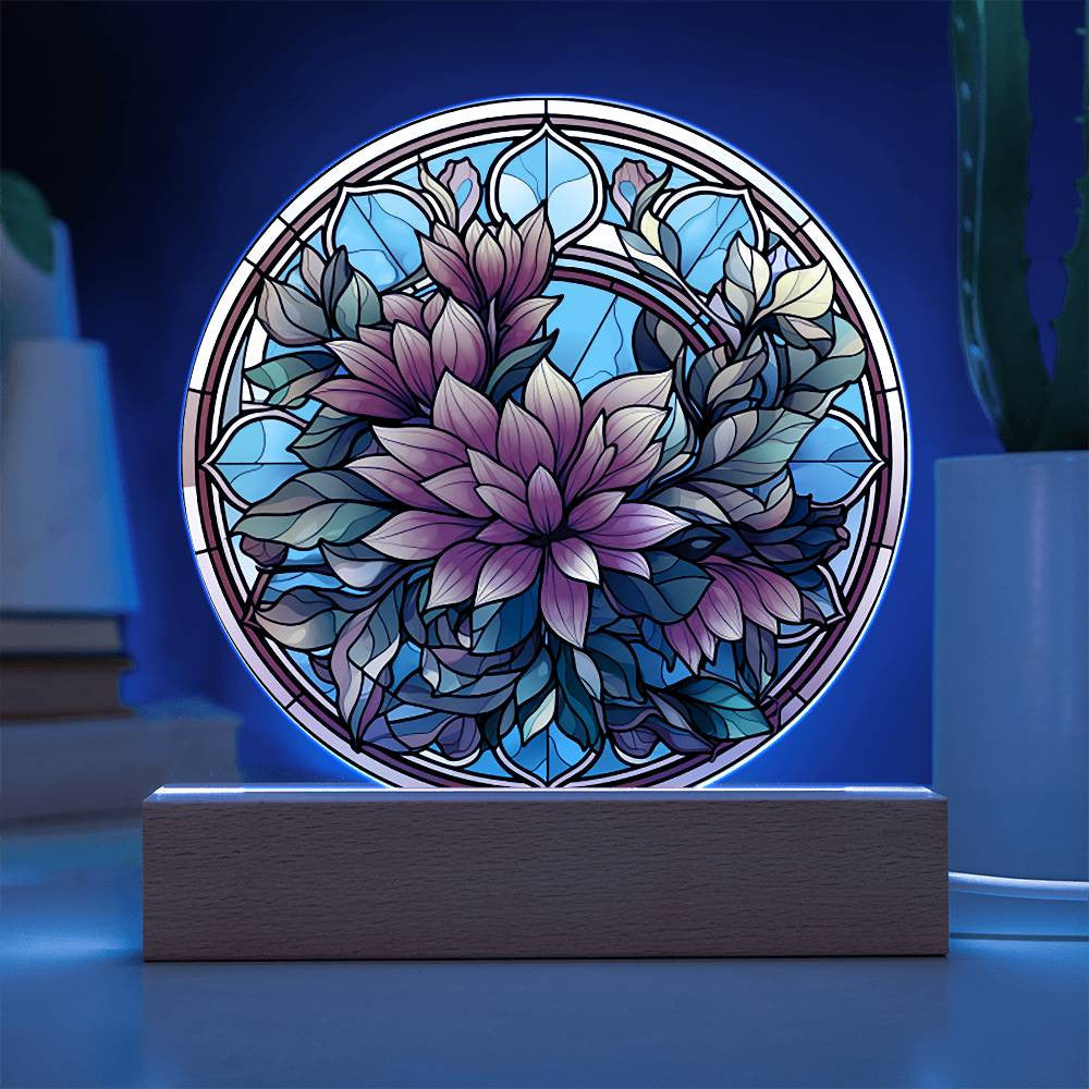 Stained Glass Flower Acrylic Plaque