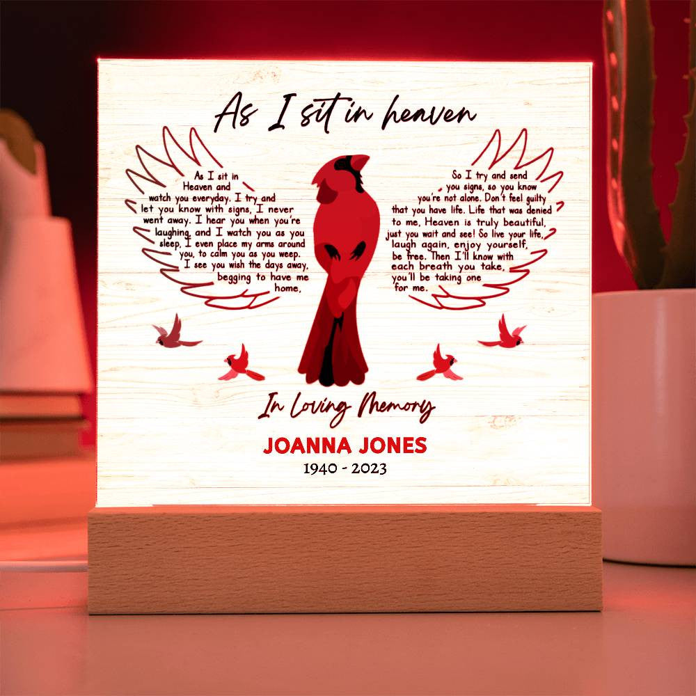 Cardinal Remembrance LED Plaque and Ornament