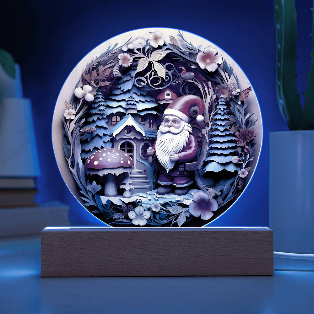 3D Santa Gnome Plaque and Ornament