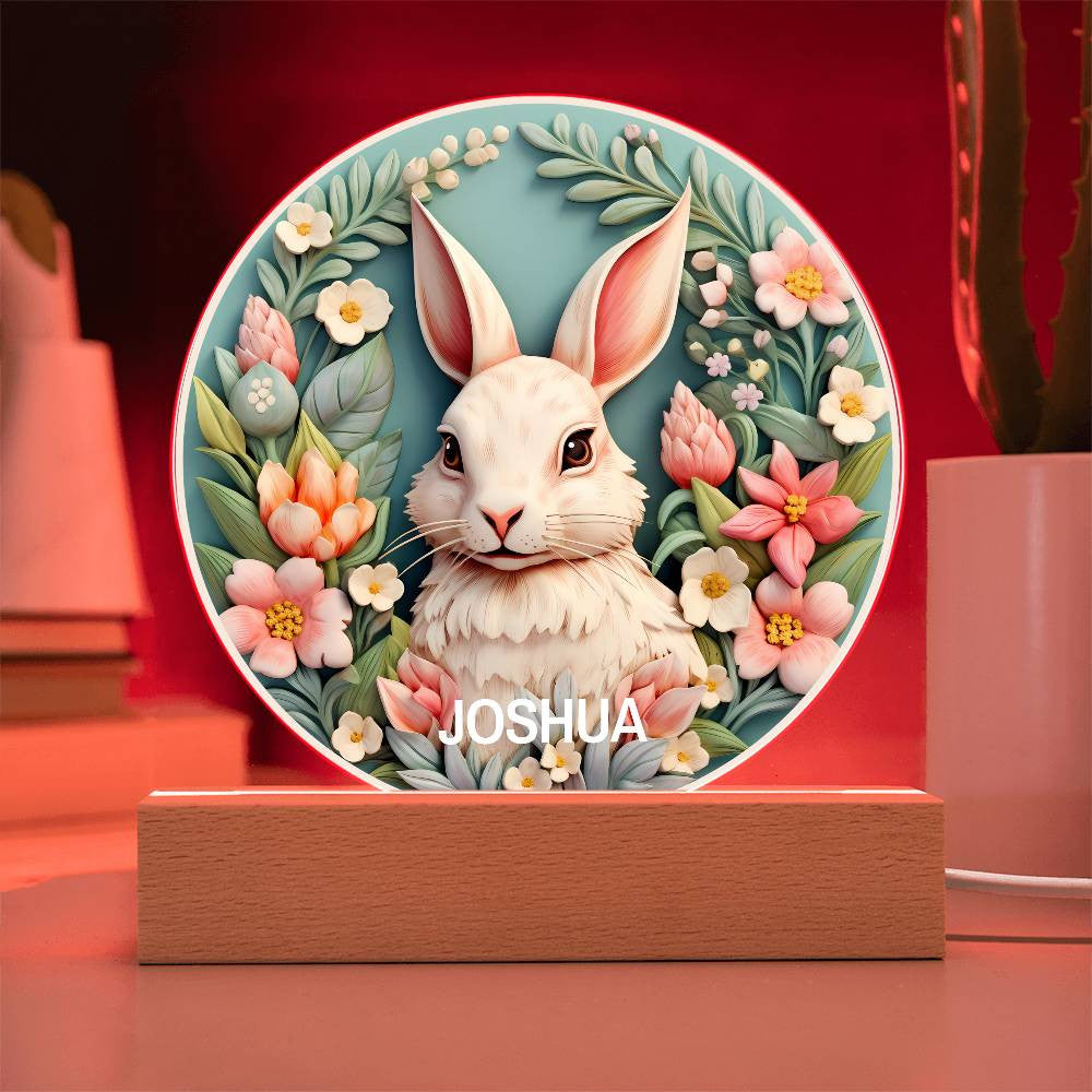 Personalized 3D Look Baby First Easter Night Light Plug In