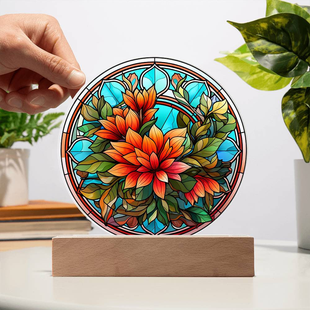 Stained Glass Flower Acrylic Plaque