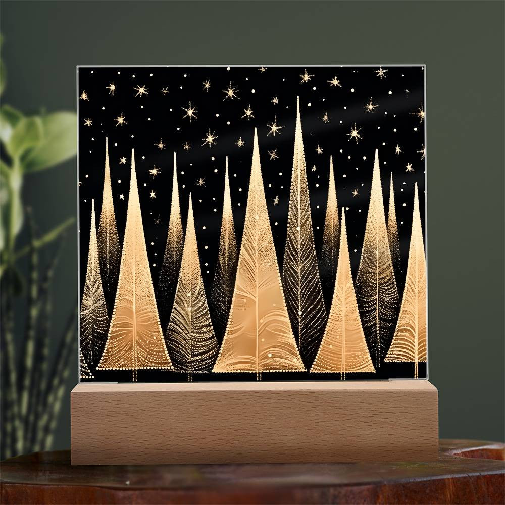 Black and Gold Trees Plaque