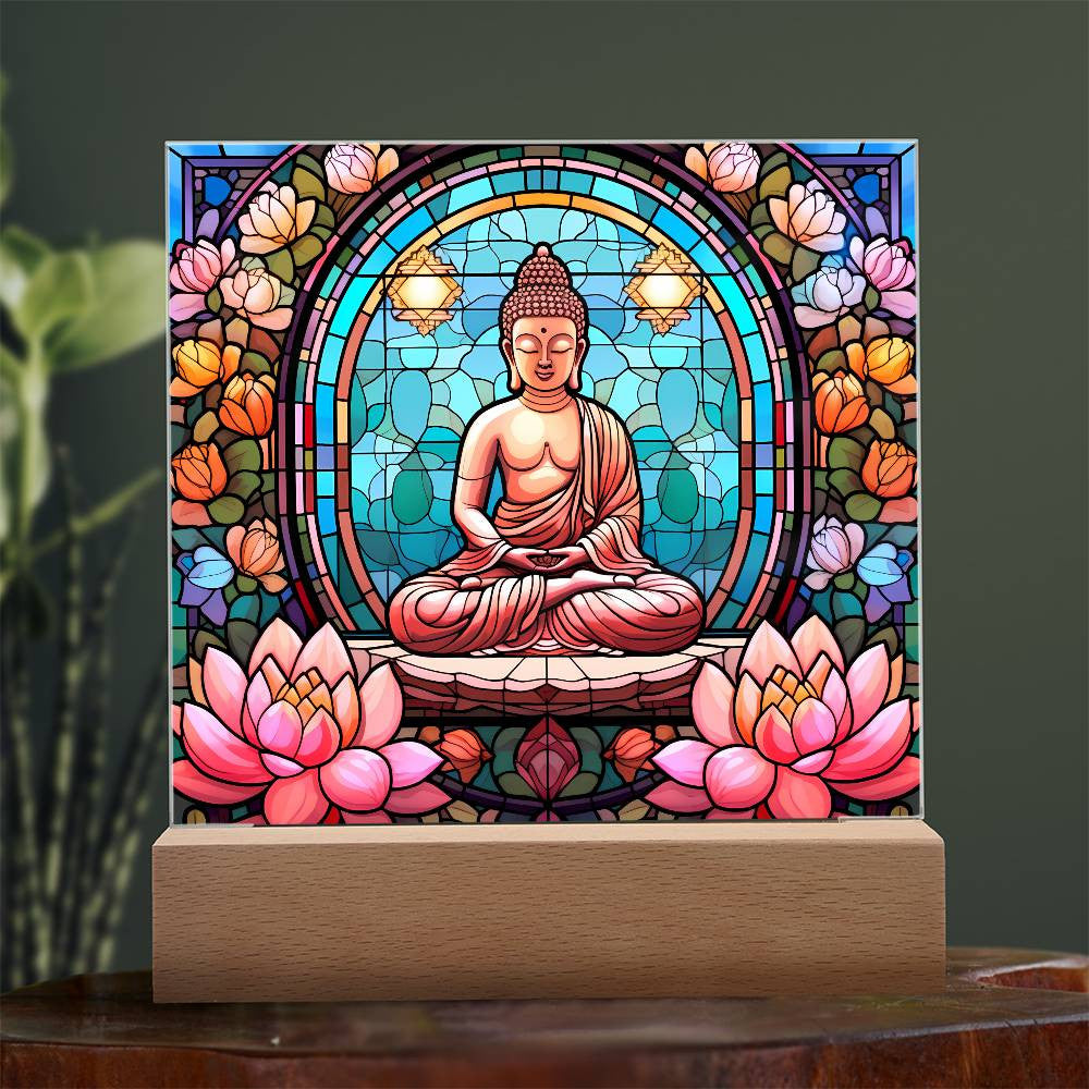 Buddha Stained Glass Style Plaque